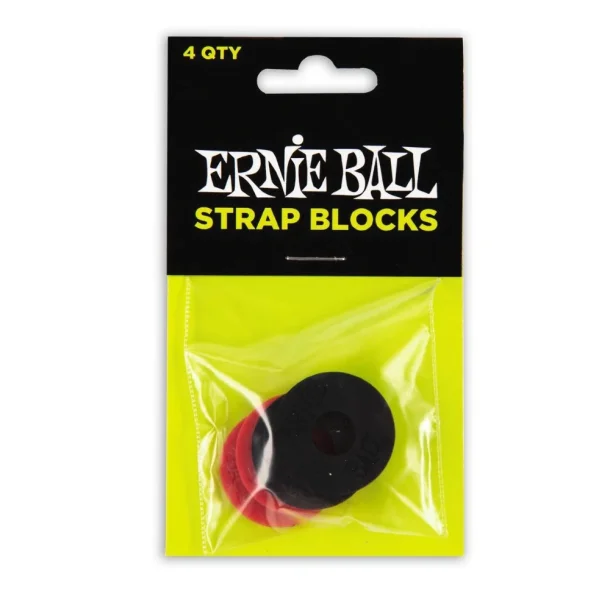Ernie Ball EB-4603 Strap Blocks (4 stk.) Sort/r�d